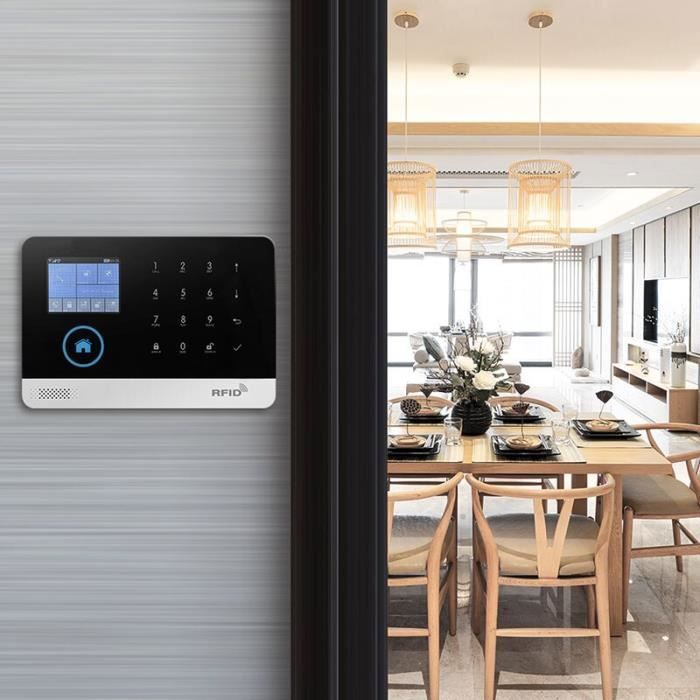 RUMOCOVO® Système d'alarme de sécurité domestique sans fil, wi-fi, GSM-433MHz, avec capteur de mouvement version 5