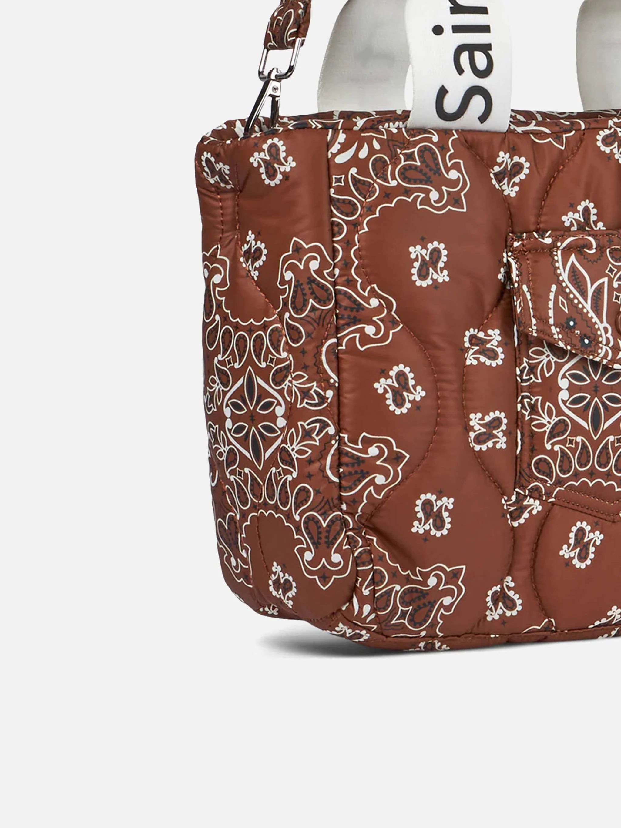 Bolso acolchado con estampado de pañuelo