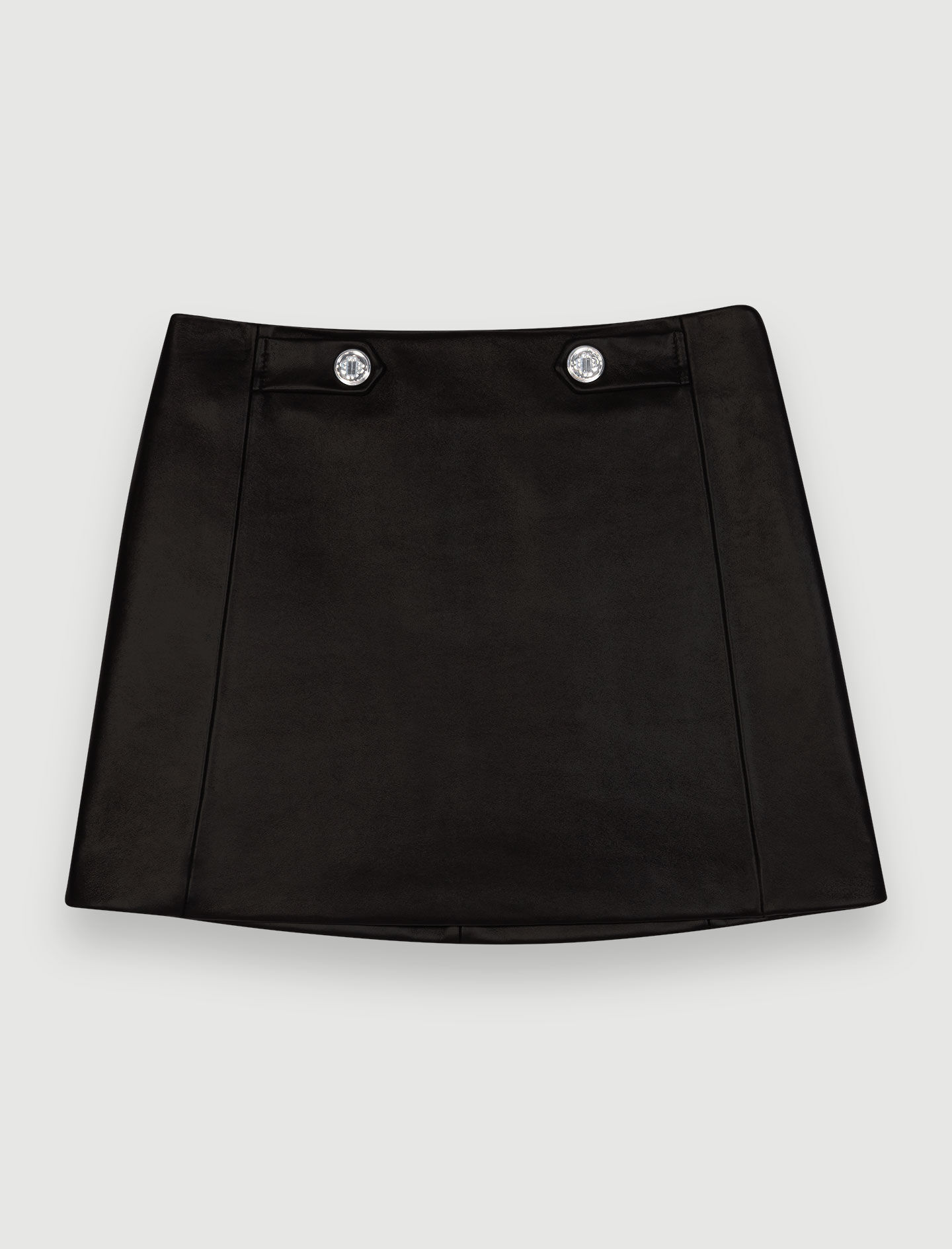 Fustă scurtă din piele - Negru