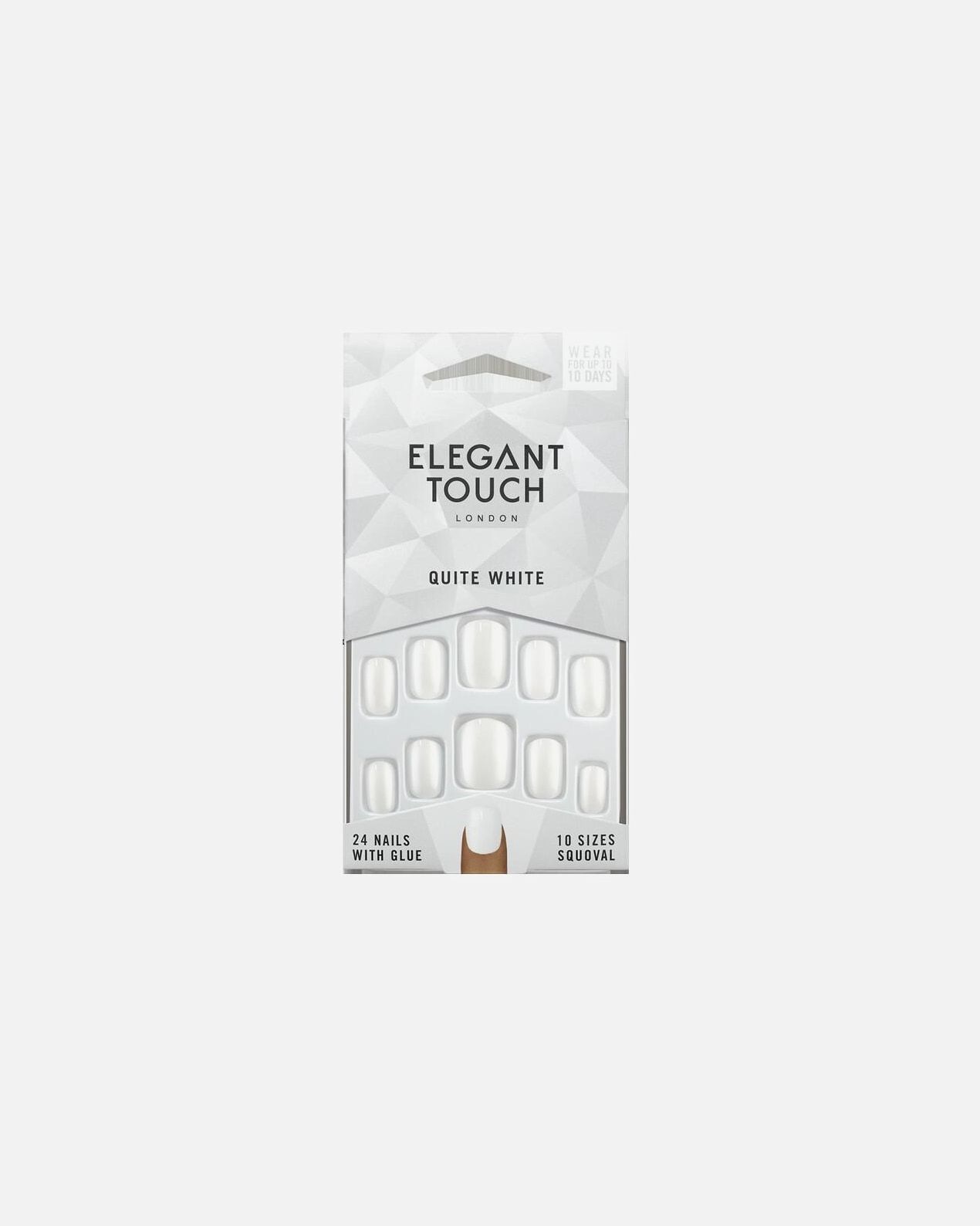 Umjetni nokti Elegant Touch, bijeli - 24 komada
