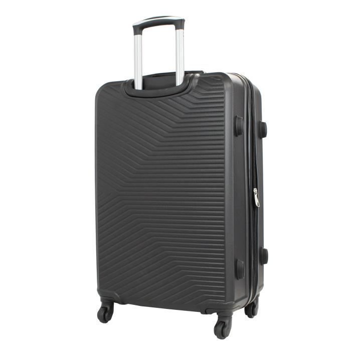 Maleta grande Alistair - Colección Iron - 4 ruedas - ABS ultrarresistente - Negra