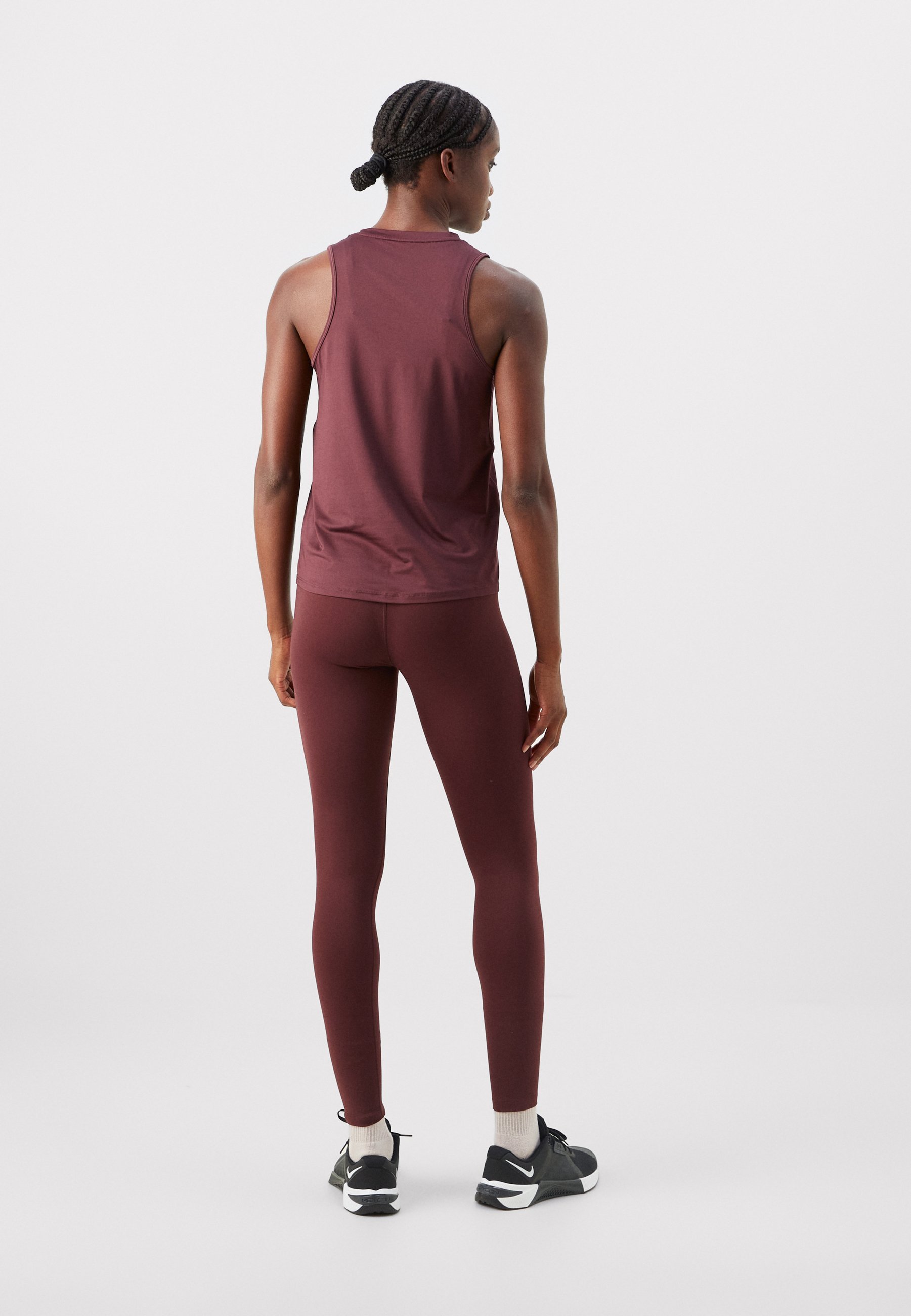 Legíny Nike Performance - vínově červené/bílé