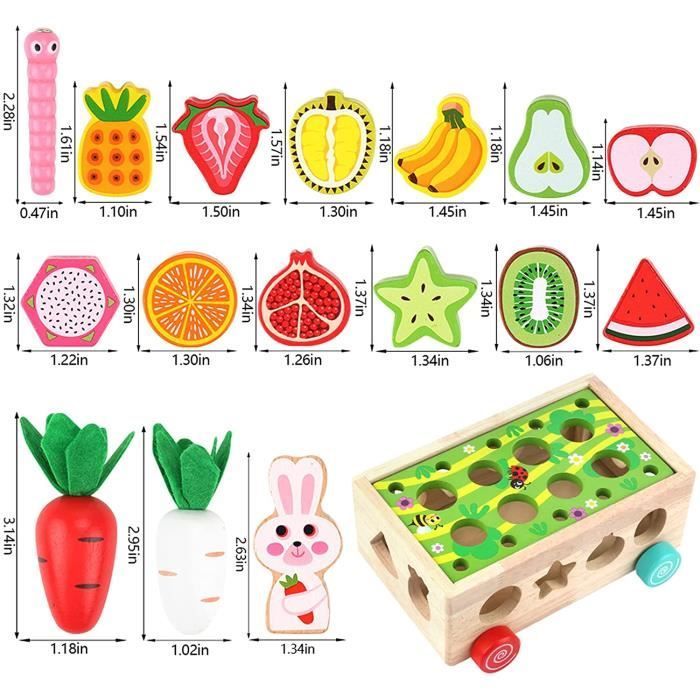 Juego educativo de madera - Método Montessori - Juego de pesca magnético - Desarrolla la motricidad fina - Para niños de 2 a 4 años