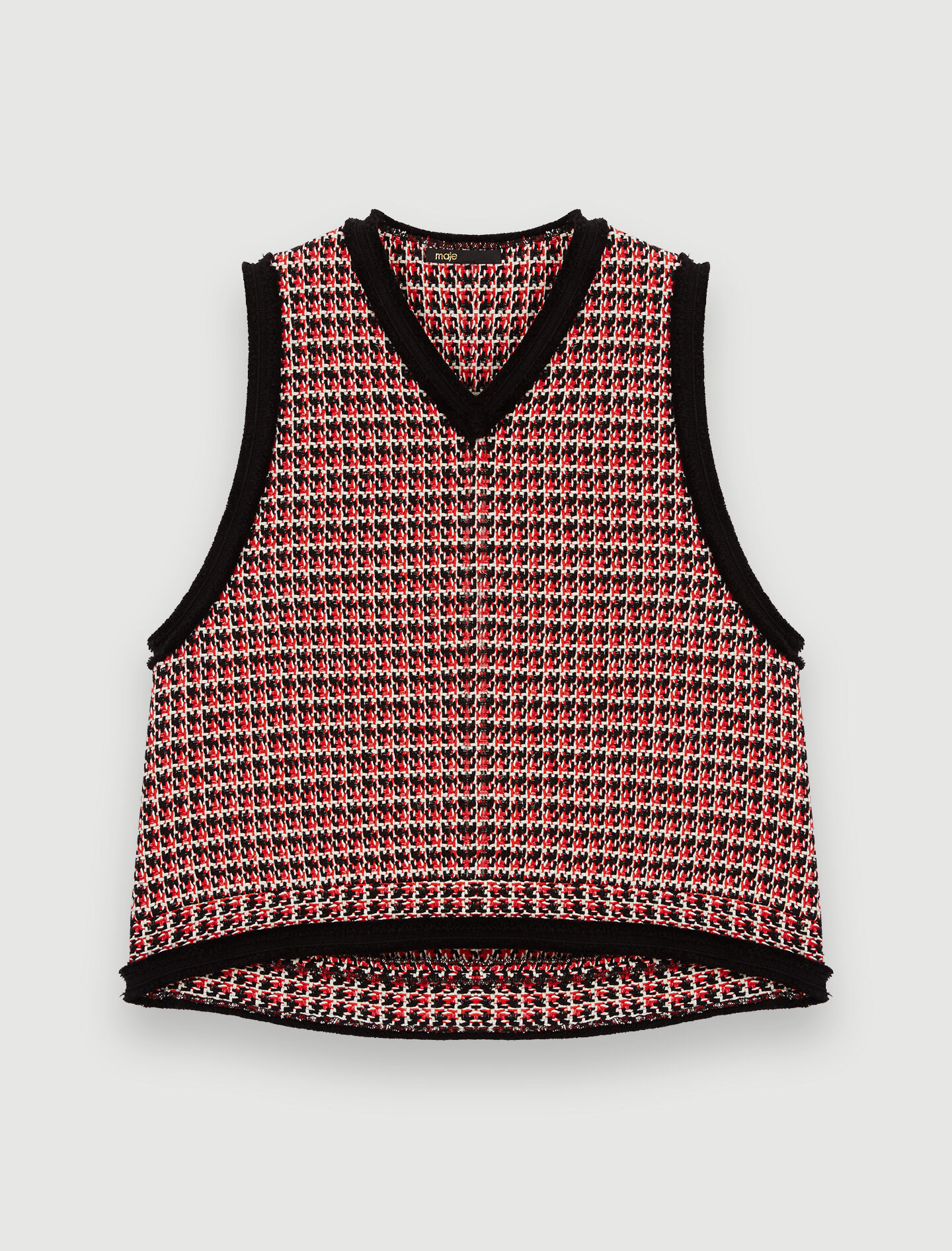 Top stil tweed - Roșu