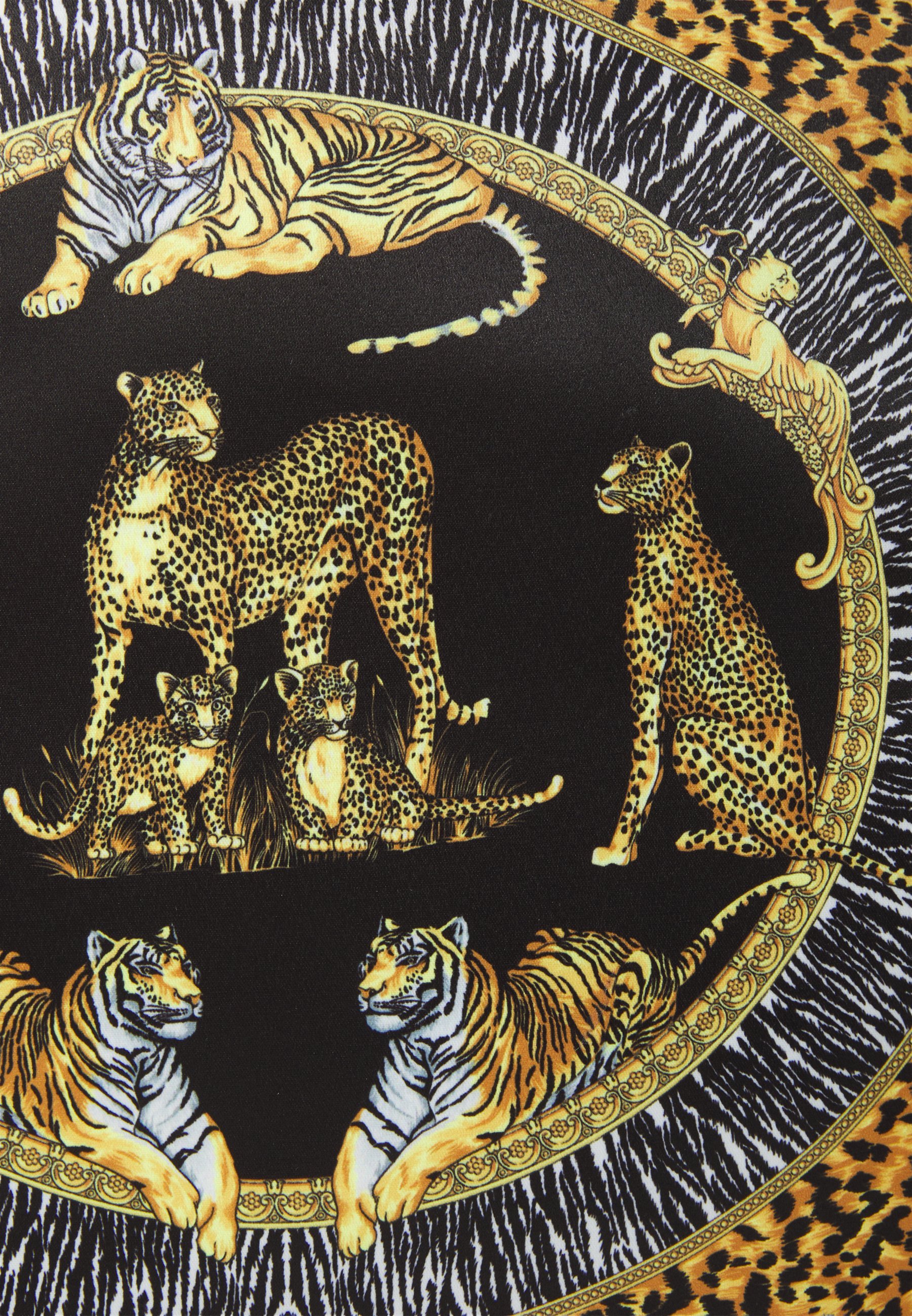 Versace TOTE PRINT FABRIC WILD CATS UNISEX - Taška přes rameno - black/black