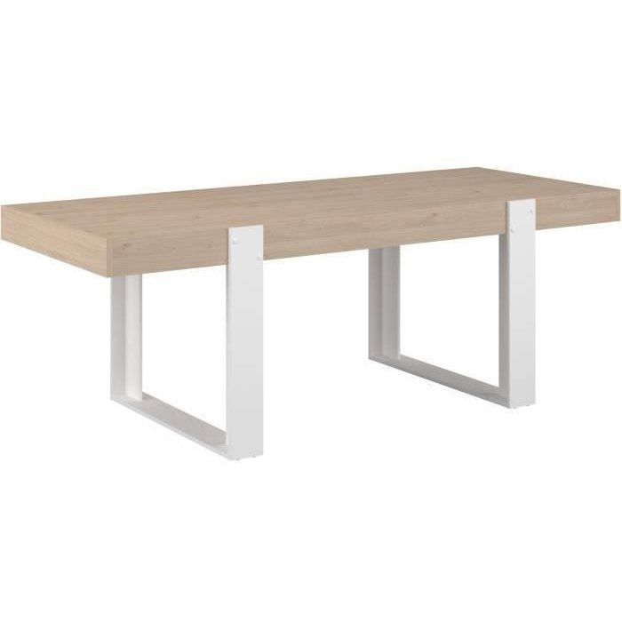 Mesa de comedor - LOFT - Rectangular - Roble / Blanco - 8 personas - 223,9 x 93 x 78,6 cm - PARISOT