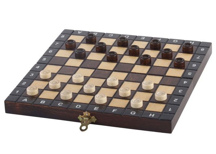 Jogo de xadrez escolar de madeira (28x28cm) - Xadrez + Damas + Gamão