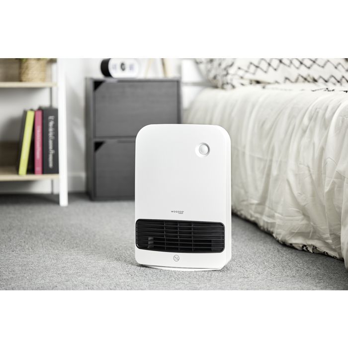 Iris Ohyama, Chauffage d'appoint compact avec détécteur de mouvement, mobile, Portée 90cm, 1500W, Blanc