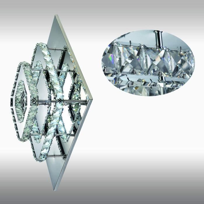 Plafonnier en Cristal,Lustre LED,Lumière de Cristal pour Couloir Salle à Manger,30cm 36W (Blanc Froid)