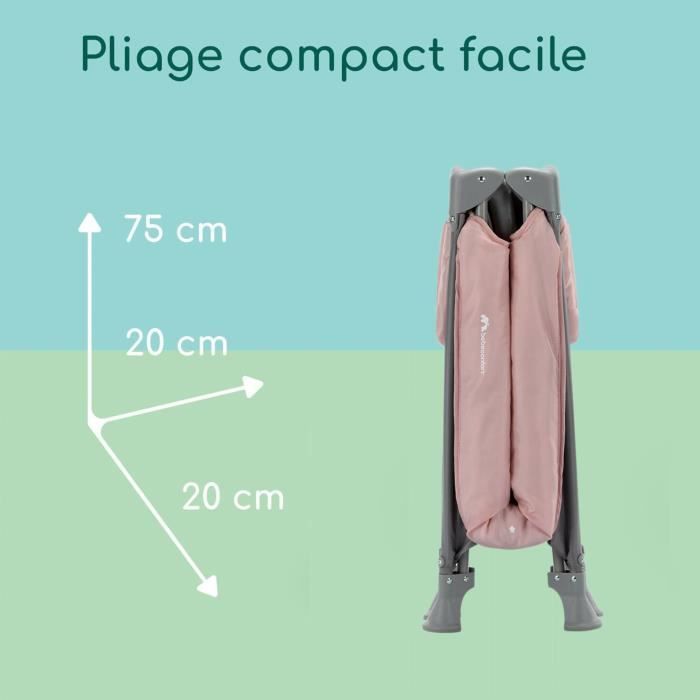 BEBECONFORT Sweet Dreams Babybett, Reisebett, von Geburt an bis 3 Jahre (bis 15 kg) + Tragetasche, Rosa