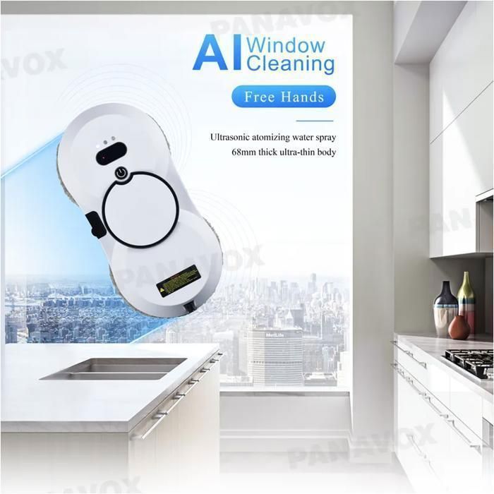 Electric Window Cleaning Robot, 5600PA Powerful Suction, Electric Spray, 3 Cleaning Modes, Remote Control, 10 Cleaning Cloths