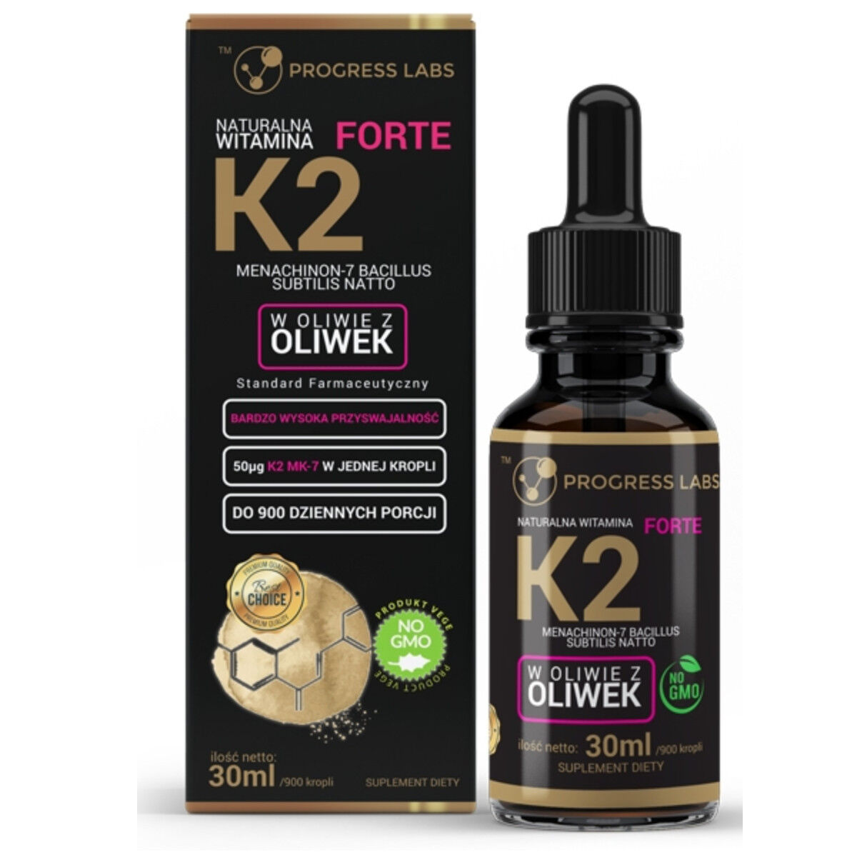 Progress Labs Naturligt Vitamin K2 Mk-7 Forte
