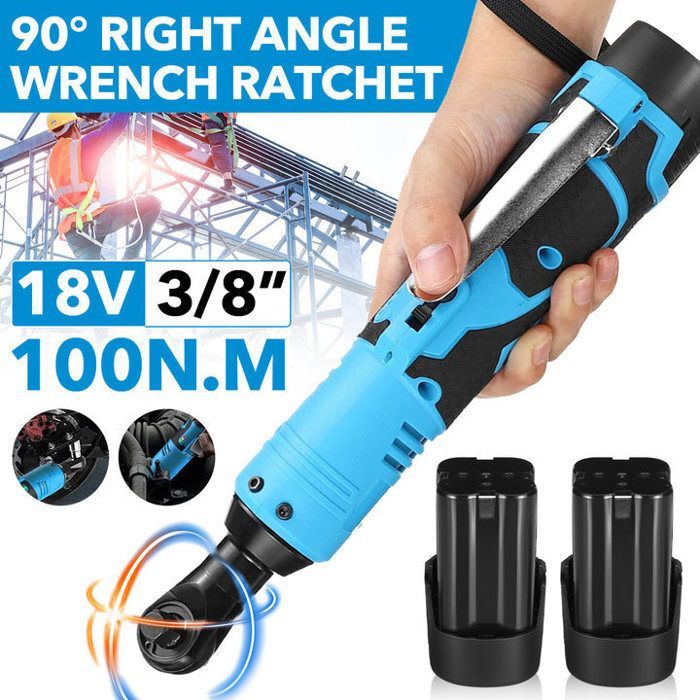 Llave de impacto eléctrica inalámbrica de 3/8 de pulgada - Par de impacto de 100 Nm - 260 RPM - Con 2 baterías de 4,0 Ah - Potente - LED