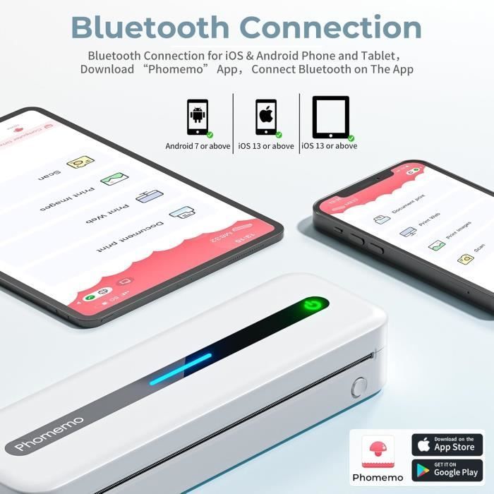 A4 Thermal Printer - PHOMEMO - M832 - Portable - Inkless - Bluetooth