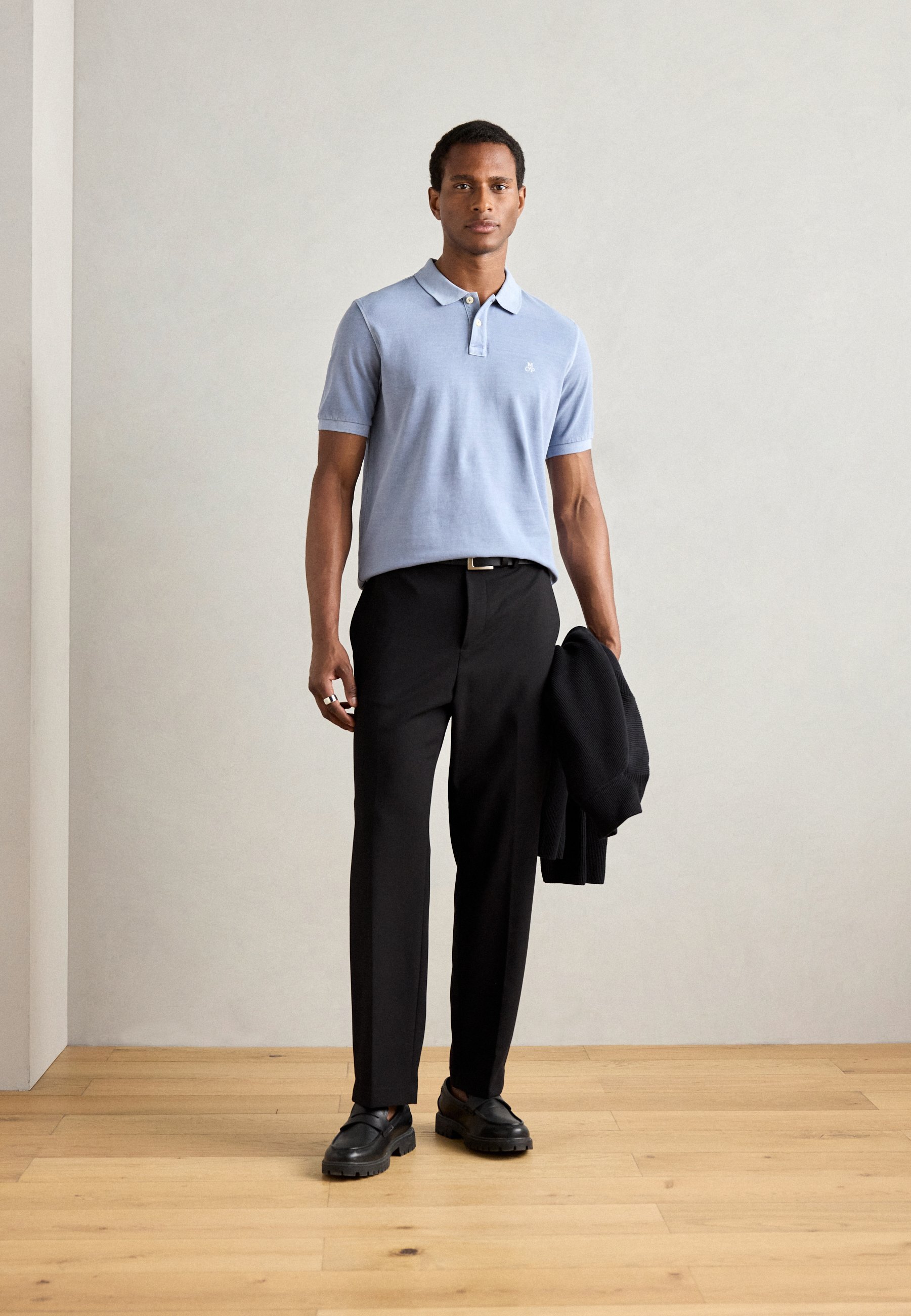 Marc O'Polo Poloshirt met korte mouwen en splitten aan de zoom - poloshirt - meltwater