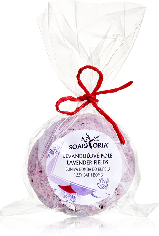 Šumivá bomba do kúpeľa Soaphoria Lavender Fields je regeneračná bomba do kúpeľa.