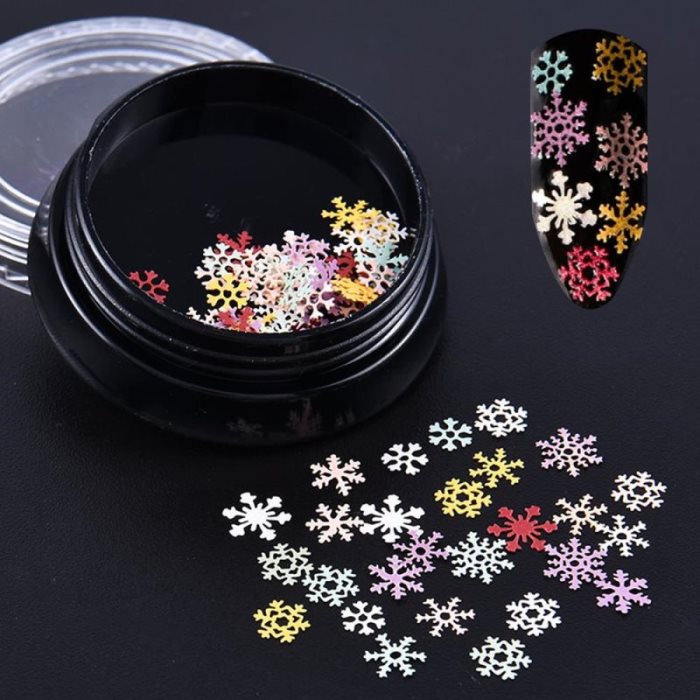 Paillettes ultra-fines à paillettes pour ongles, flocons de neige, décorations de Noël, accessoires pour la décoration des ongles