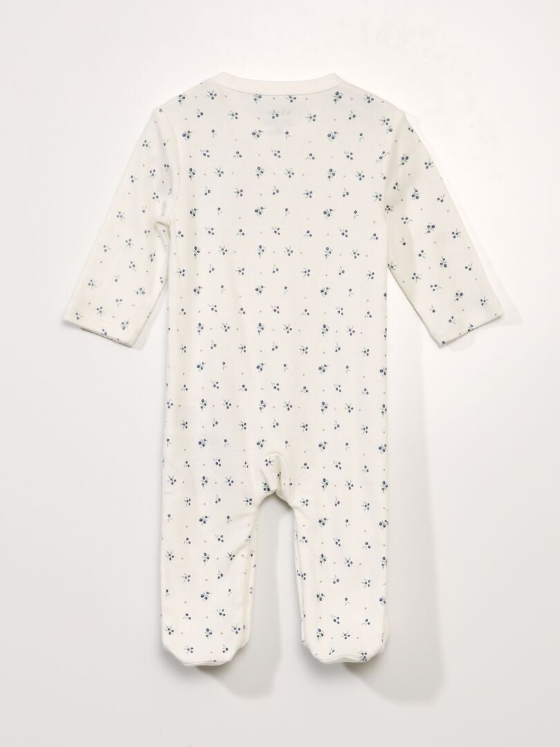 Conjunto de 3 peças: body + macacão + chapéu - Branco