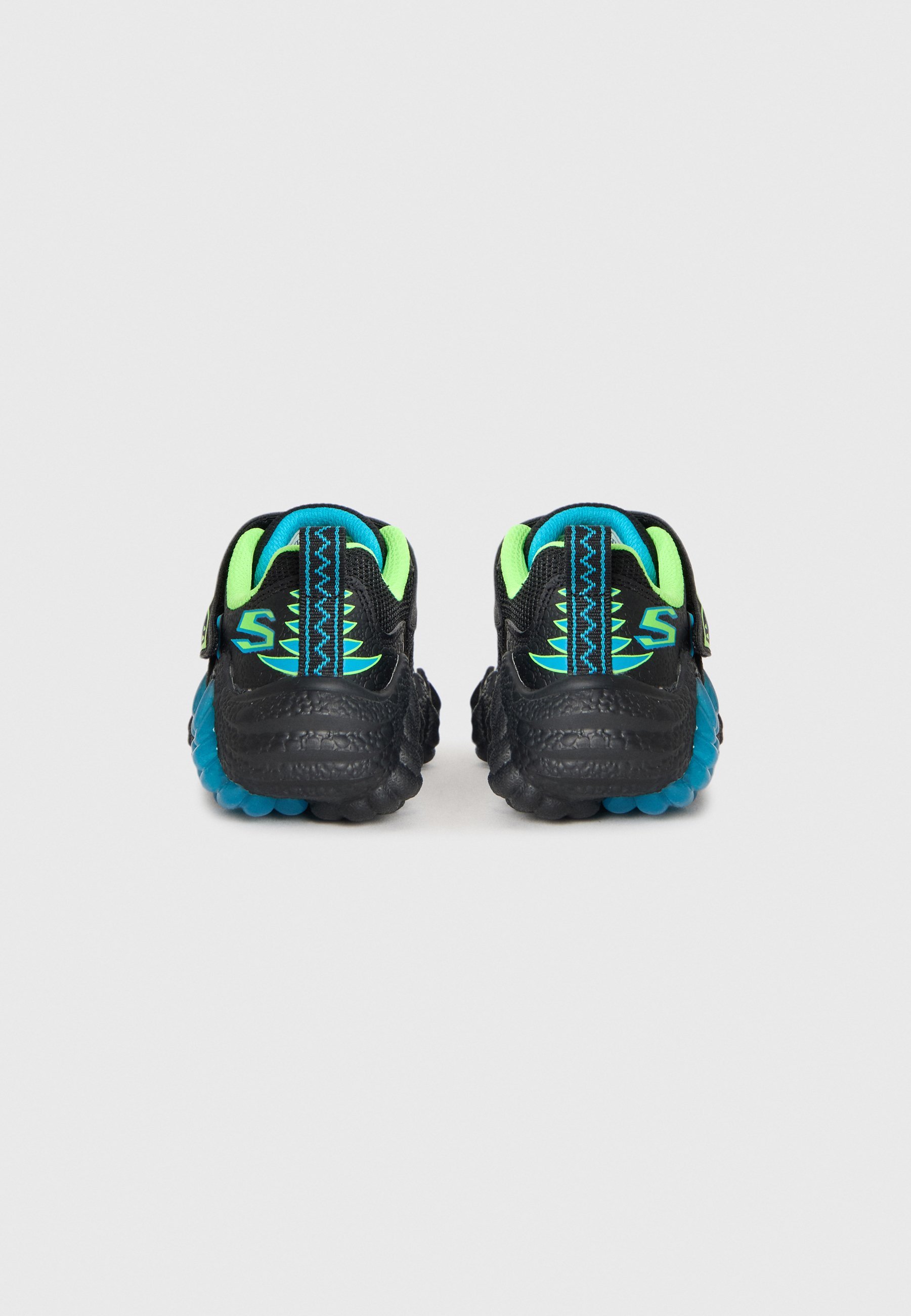 Skechers SAURUS LIGHTS - Sneakers - zwart/blauw/limoengroen