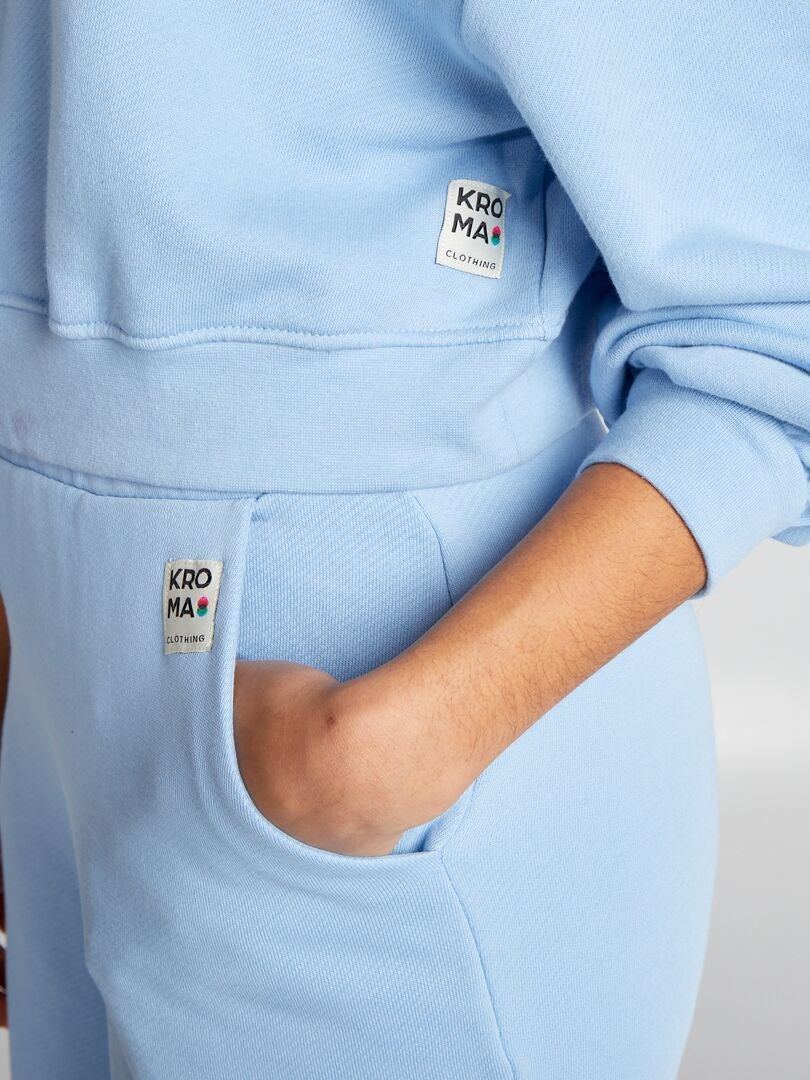 Sweatshirt met ronde hals - BLAUW