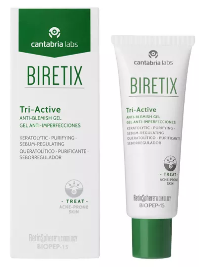 „Biretix Tri-Active“ spuogų šalinimo gelis Veido valiklis iš vaistinės