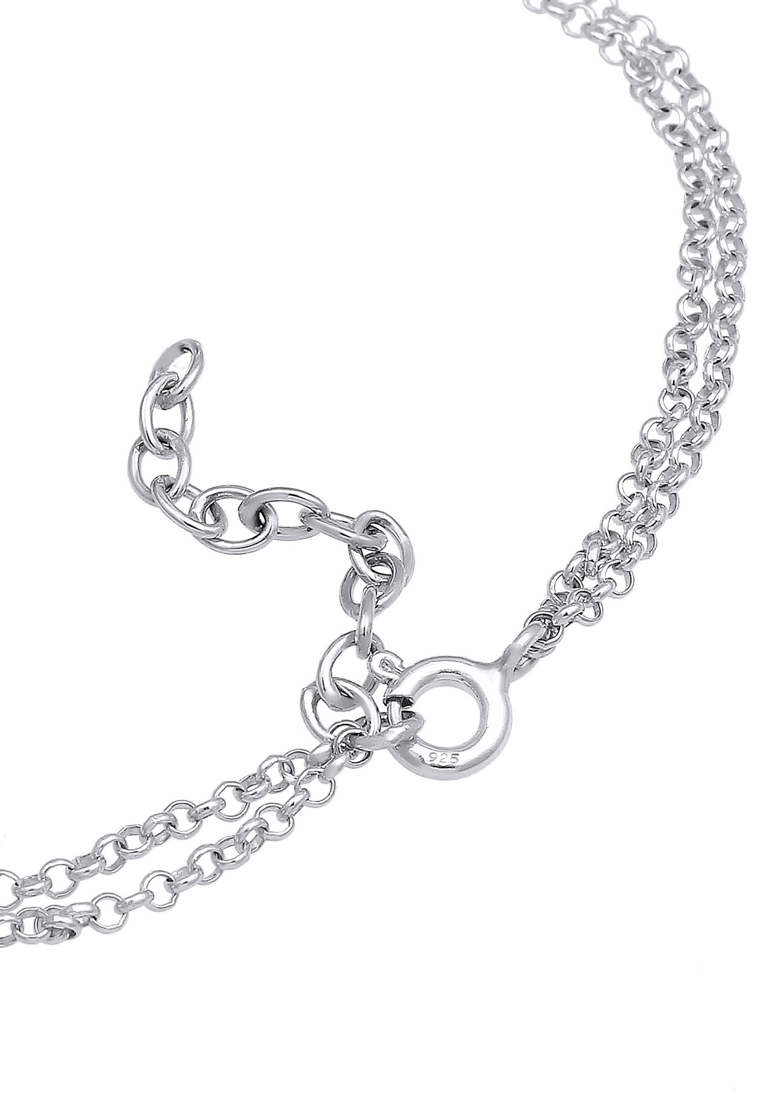 Elli Couche de Trio Symbole Coeur Amour Bracelet Femme (925/1000) Argent
