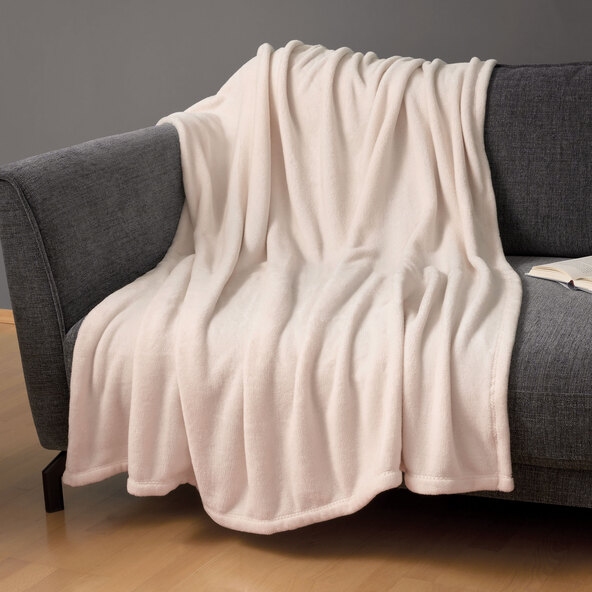Fleece cuddly blanket, 150 x 200 cm, cream
