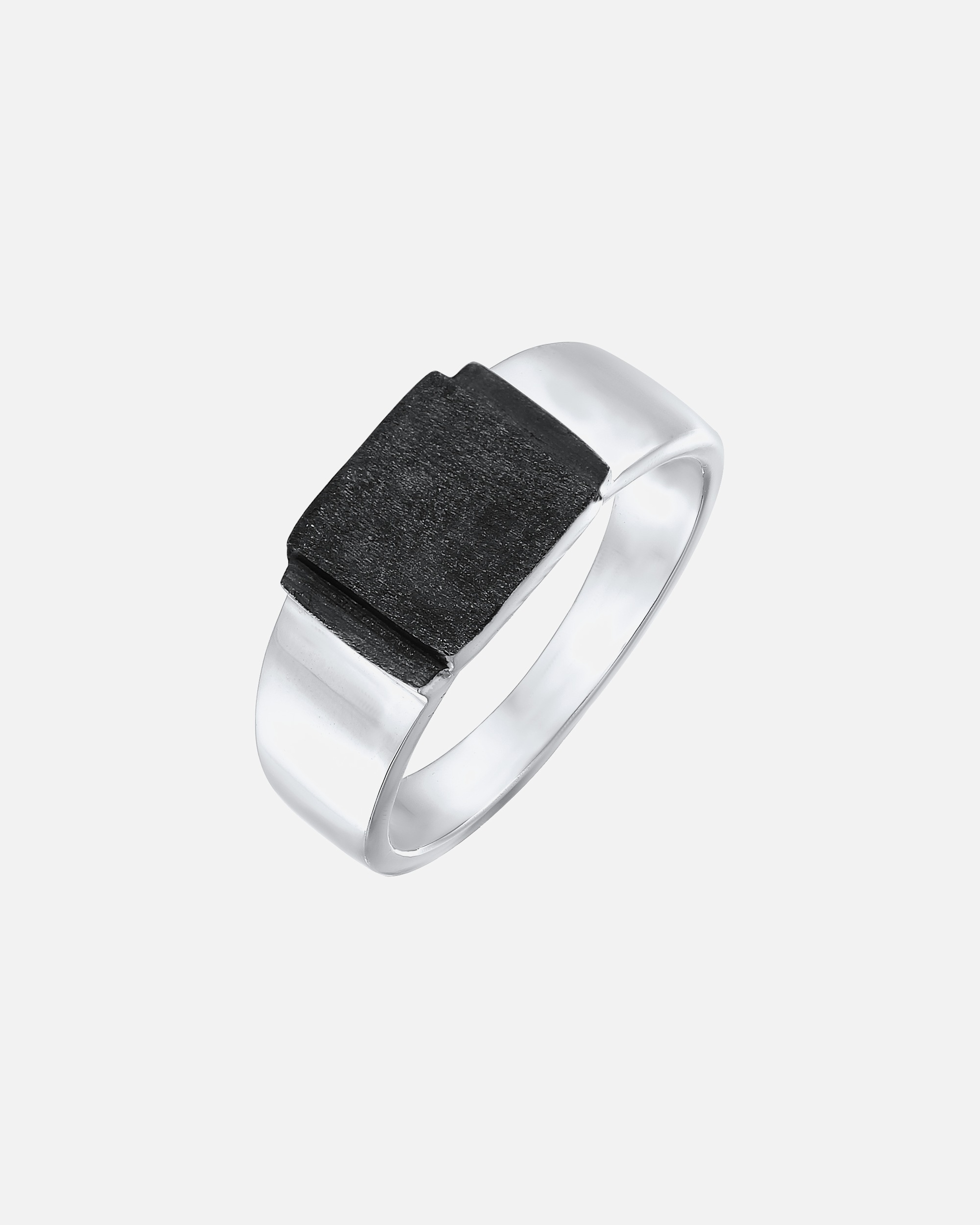 KUZZOI Hommes Sceau carré mat en Argent Sterling 925 oxydé