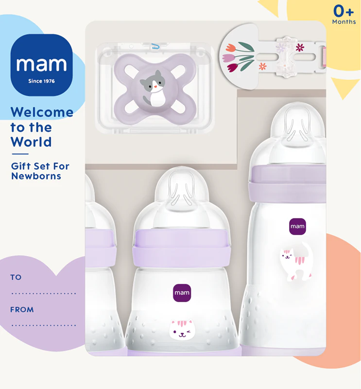 MAM Welkom in de wereld 0m+ Babycadeauset Paars