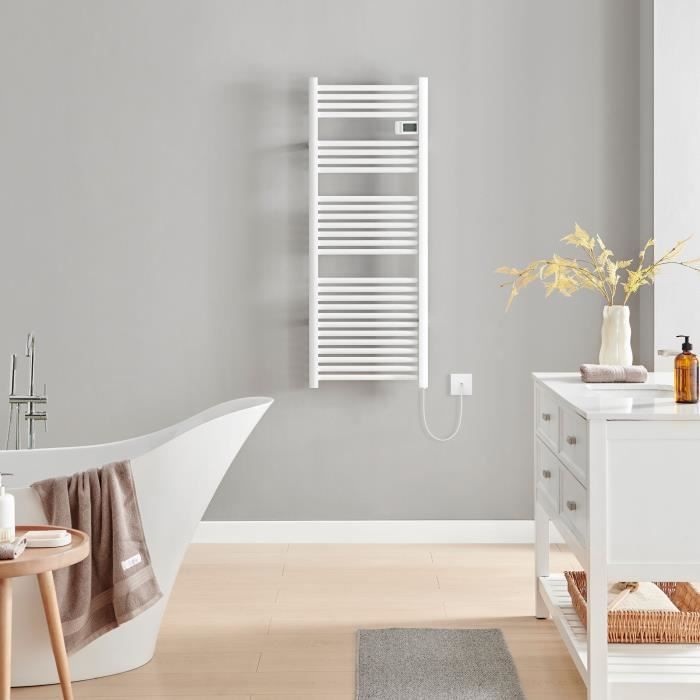 Radiador toallero OCEANIC sin ventilador - 700W - Blanco mate - NF