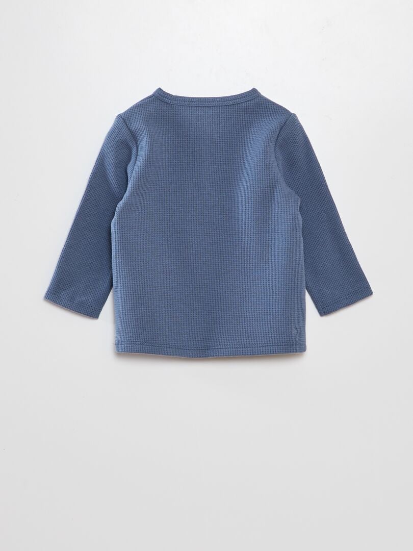 Camiseta de tela repujada - AZUL