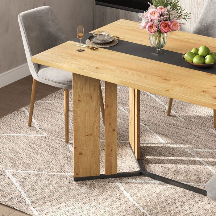 Table à Manger - Style Scandinave - 150cm - Résistante à l'Eau - MDF et Métal