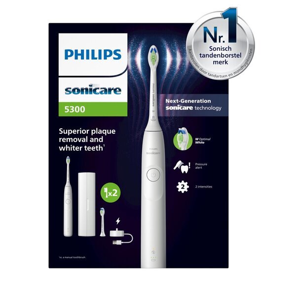 „Philips Sonicare 5300 Series HX7108/03“ elektrinis dantų šepetėlis, baltas