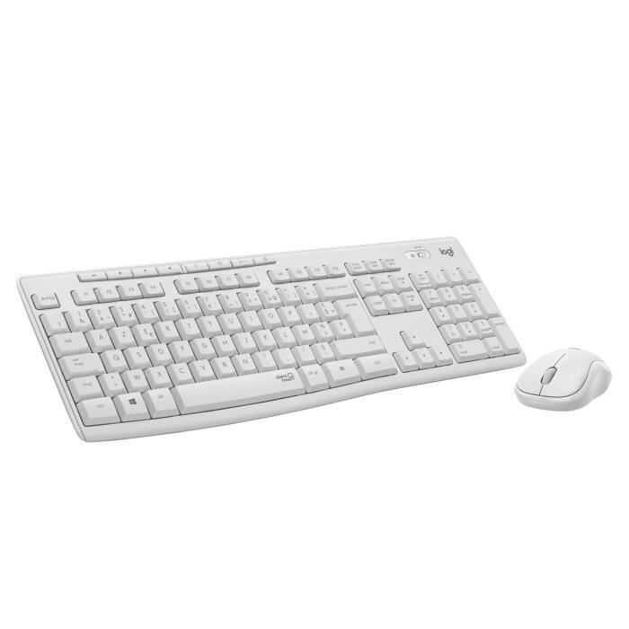 Toetsenbord- en muiscombinatie - Draadloos - Logitech - MK295 - AZERTY - Wit