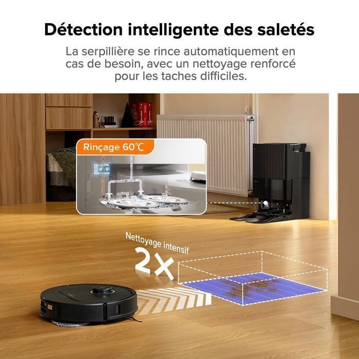 Roborock Qrevo Pro Robot Vacuum Cleaner and Mop, with 60°C steam cleaning, Upgrade from the Qrevo S/S7 Max Ultra, Hot Water Mopping