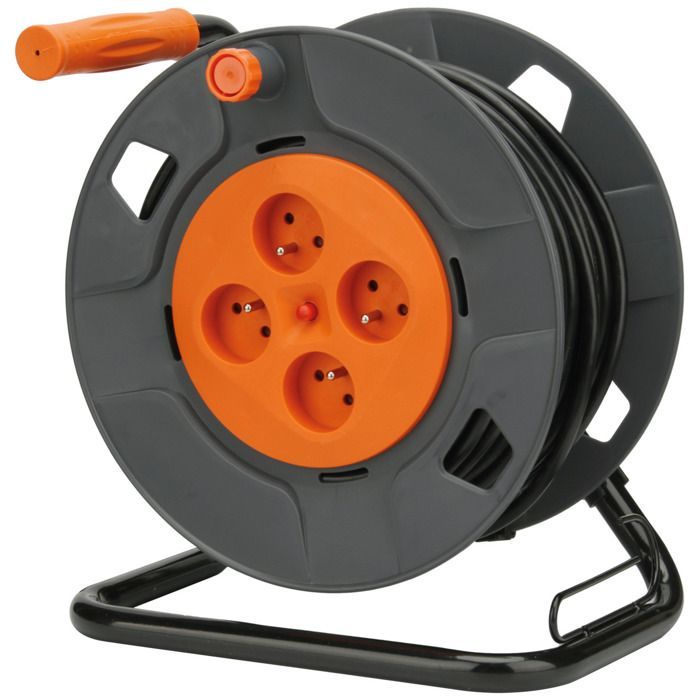 Carrete alargador de 4 tomas, 2P+E, 16A, 40m - Zenitech
