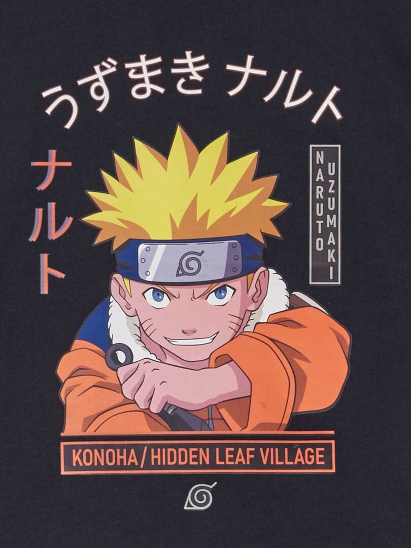 Koszulka z krótkim rękawem Naruto - CZARNY