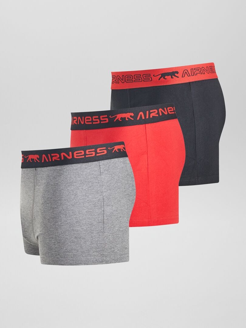 Conjunto de 3 calzoncillos bóxer 'Airness' - ROJO