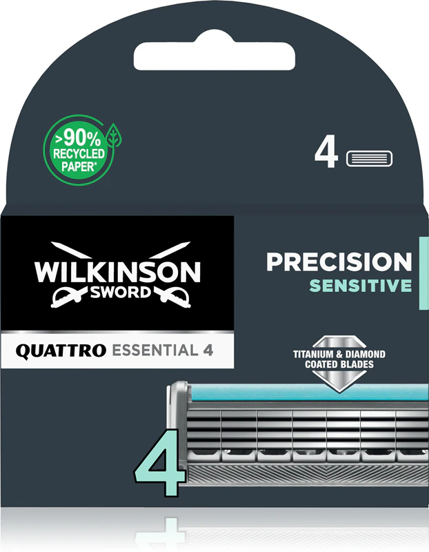 Lâminas de reposição Wilkinson Sword Quattro Essential 4 Precision Sensitive