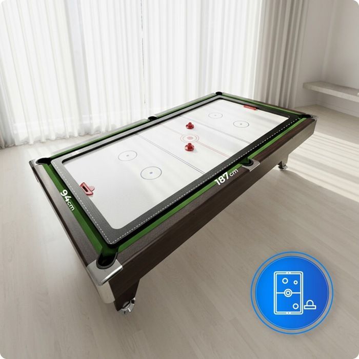 Table de billard multifonctionnelle THUNDER® | BOLD-BROWN-7FT | Ping-pong | Air hockey | Stable | Solide | Accessoires | Marron |