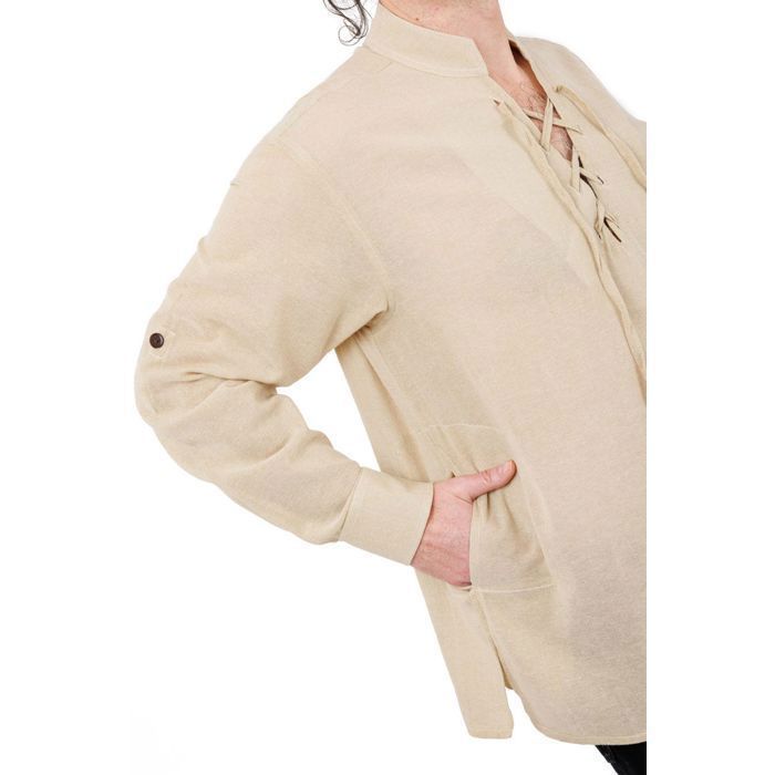 Chemise médiévale col mao lacet Avalon