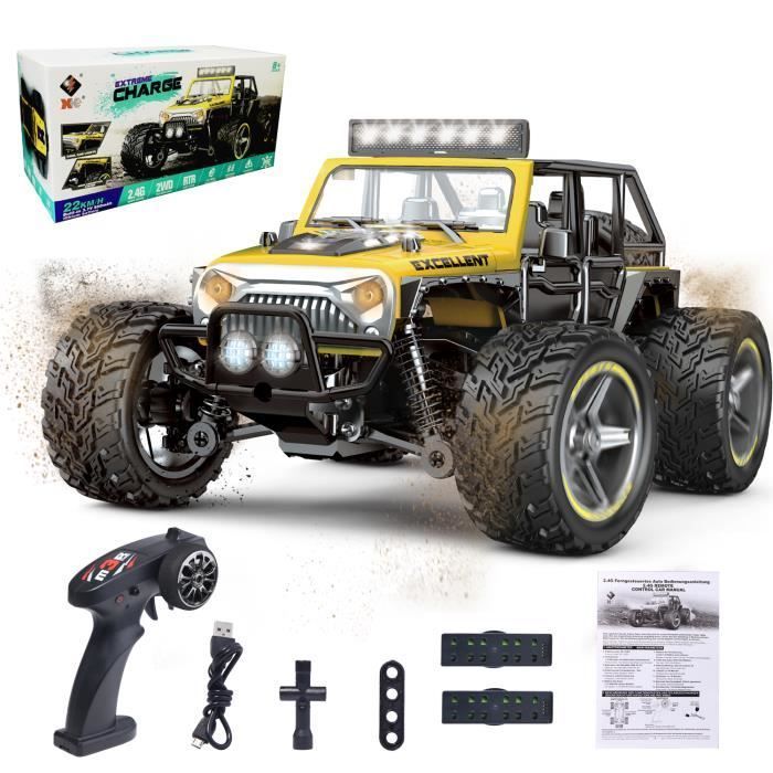 Voiture télécommandée à partir de 8 ans, voiture RC avec LED Lights, voiture télécommandée pour adultes, télécommande tout-terrain