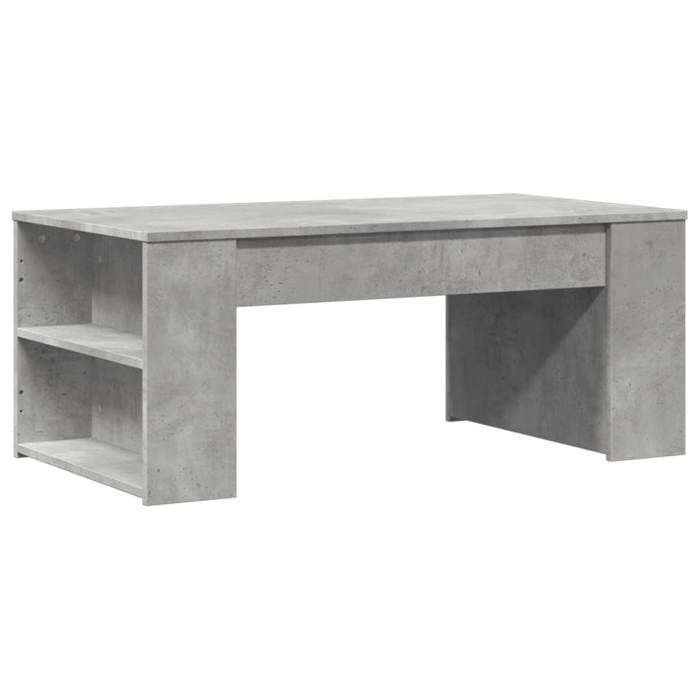 Mesa de centro vidaXL, cinza concreto, 102x55x42 cm, madeira industrializada, mesa lateral, mesa de sala de estar, mesa de apoio, 831856