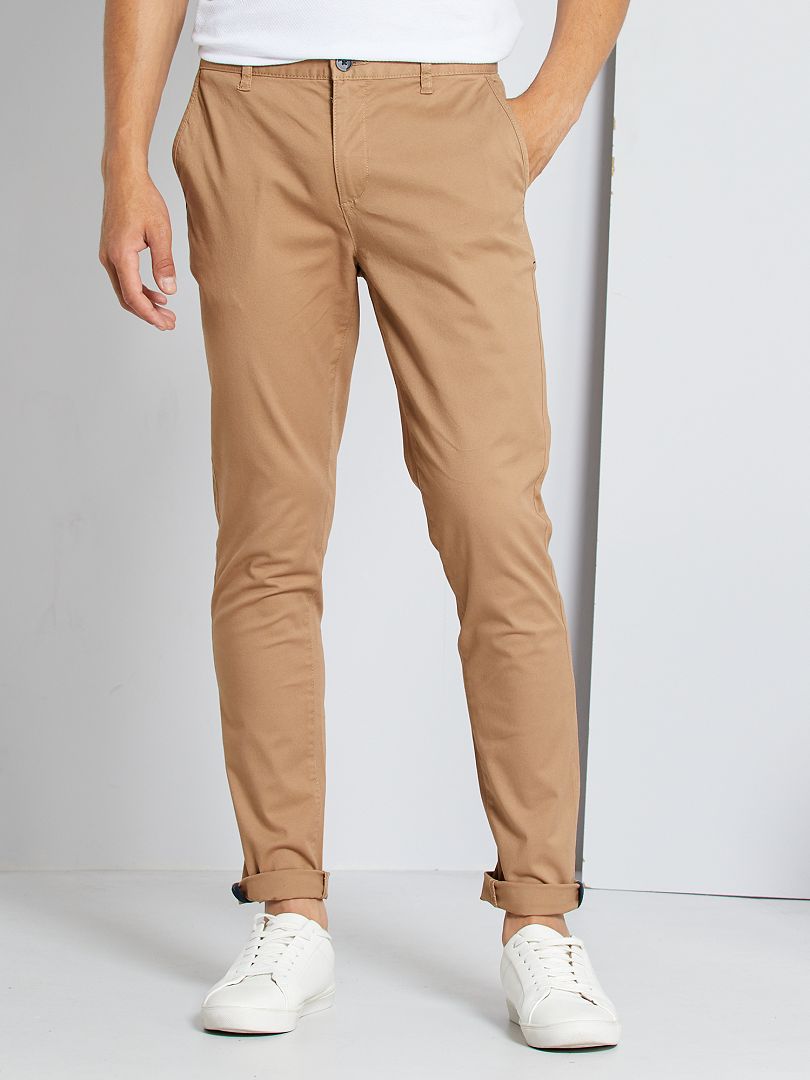 Calça chino skinny stretch - L32 - BEGE