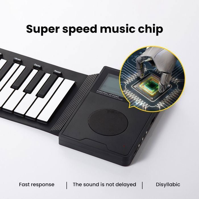 Piano plegable portátil de 88 teclas - Piano electrónico con teclas sensibles al tacto - 128 voces, 140 ritmos, función de grabación