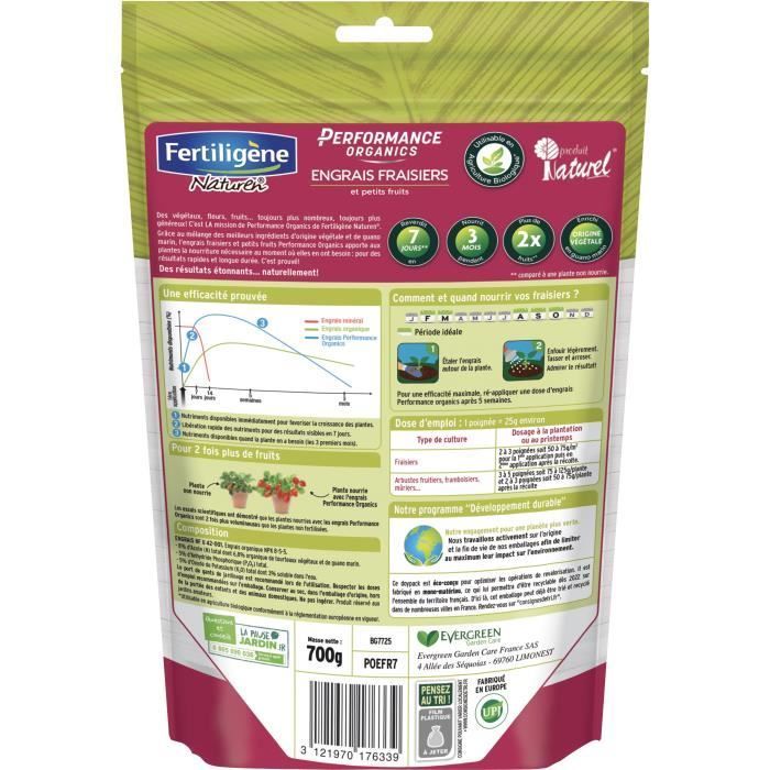 FERTILIGENE Performance Organics Meststof voor Aardbeien en Kleinfruit - 700 g