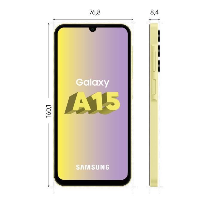 Smartphone Samsung Galaxy A15 4G de 128 GB, color lima.