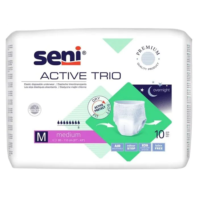 Seni Active Trio Elastyczne majtki chłonne 80-110 cm, Medium