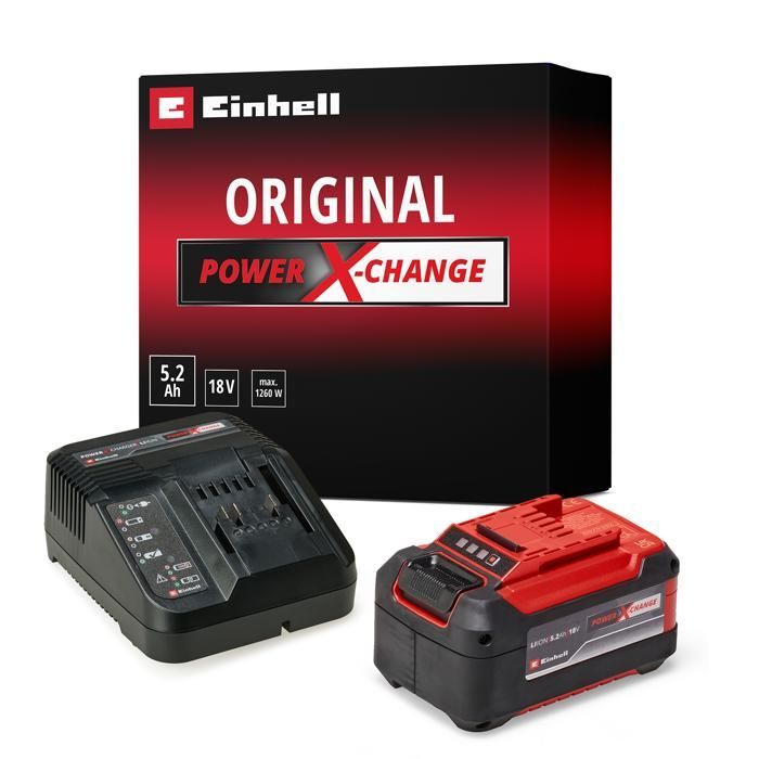 Kit inicial Einhell 5.2 Ah PXC (íon-lítio, 18V, 1 carregador + 1 bateria de 5,2 Ah)