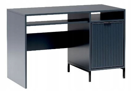 Piękne granatowe BIURKO 120 cm RYFLOWANE fronty LINK indigo